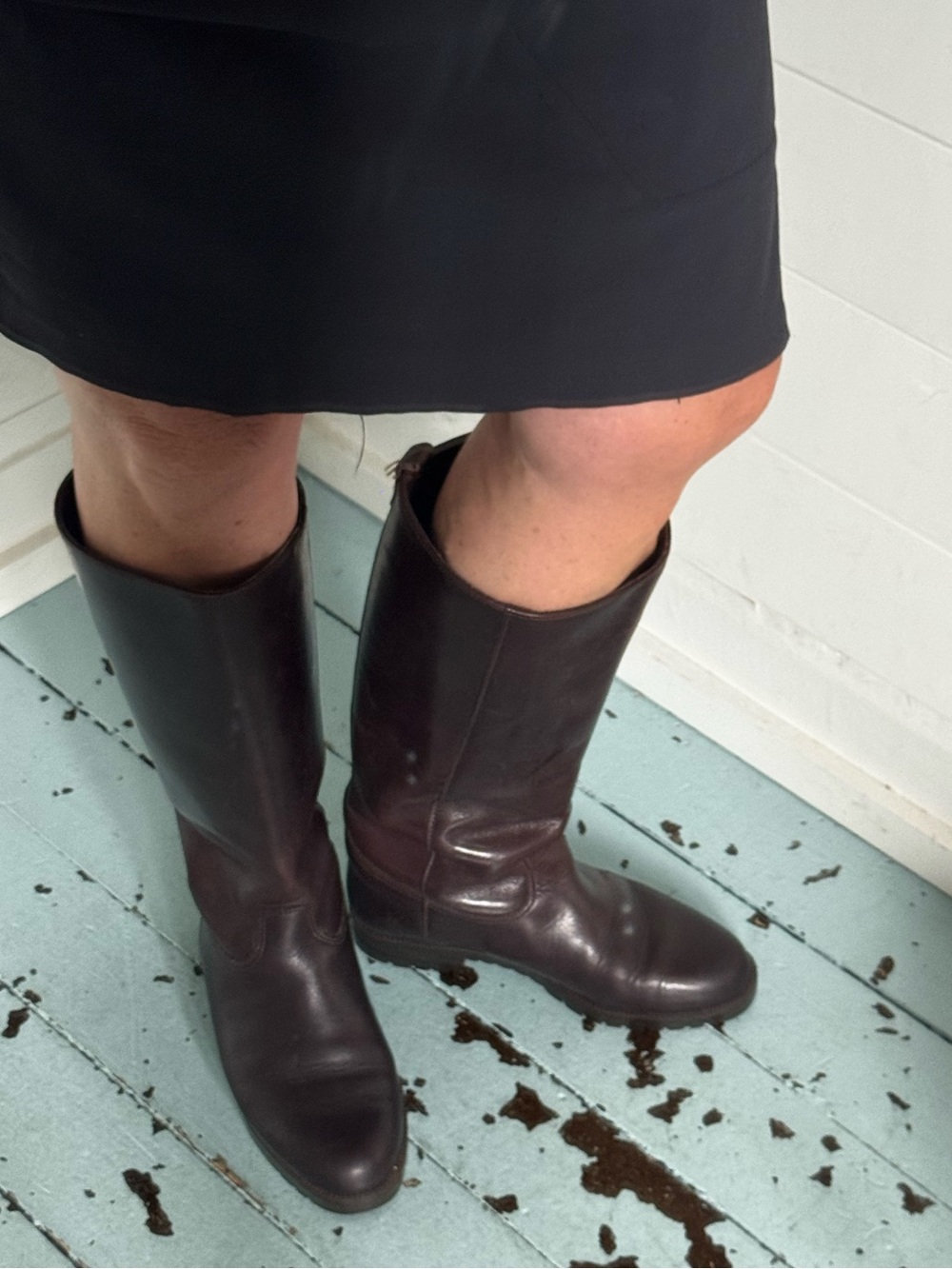 Leather Knee High Riding Boots Size 7 Chocolate Brown Canada North Hush Puppies